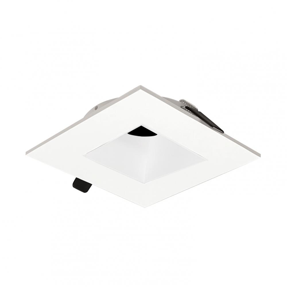 4" Iolite Can-less Square Downlight Trim, White finish