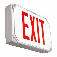 Westgate MFG C1 XT-WP-RG-EM - WET LOCATION LED EXIT SIGN, UNIVERSAL SINGLE/DOUBLE FACE, RED, GRAY HOUSING, 120/277V