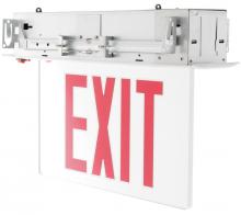 Westgate MFG C1 XTR-2RMA-EM - RECESSED EXIT LIGHTING, DOUBLE FACE, RED LETTERS, MIRROR PANEL ALUMINUM HOUSING 120/277Vac.