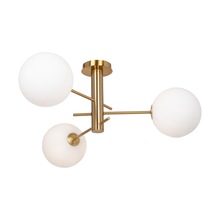 Artcraft AC11763BR - Aurelia Collection 3-Light Semi-Flush Mount Brass