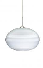 Besa Lighting 1JC-491207-SN - Besa Pendant Pape 10 Satin Nickel Opal Ribbed 1x75W Medium Base