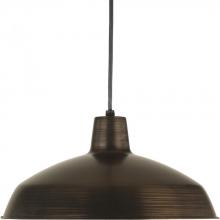  P5094-74 - Metal Shade Collection One-Light Venetian Bronze Spun Metal Shade Farmhouse Pendant Light