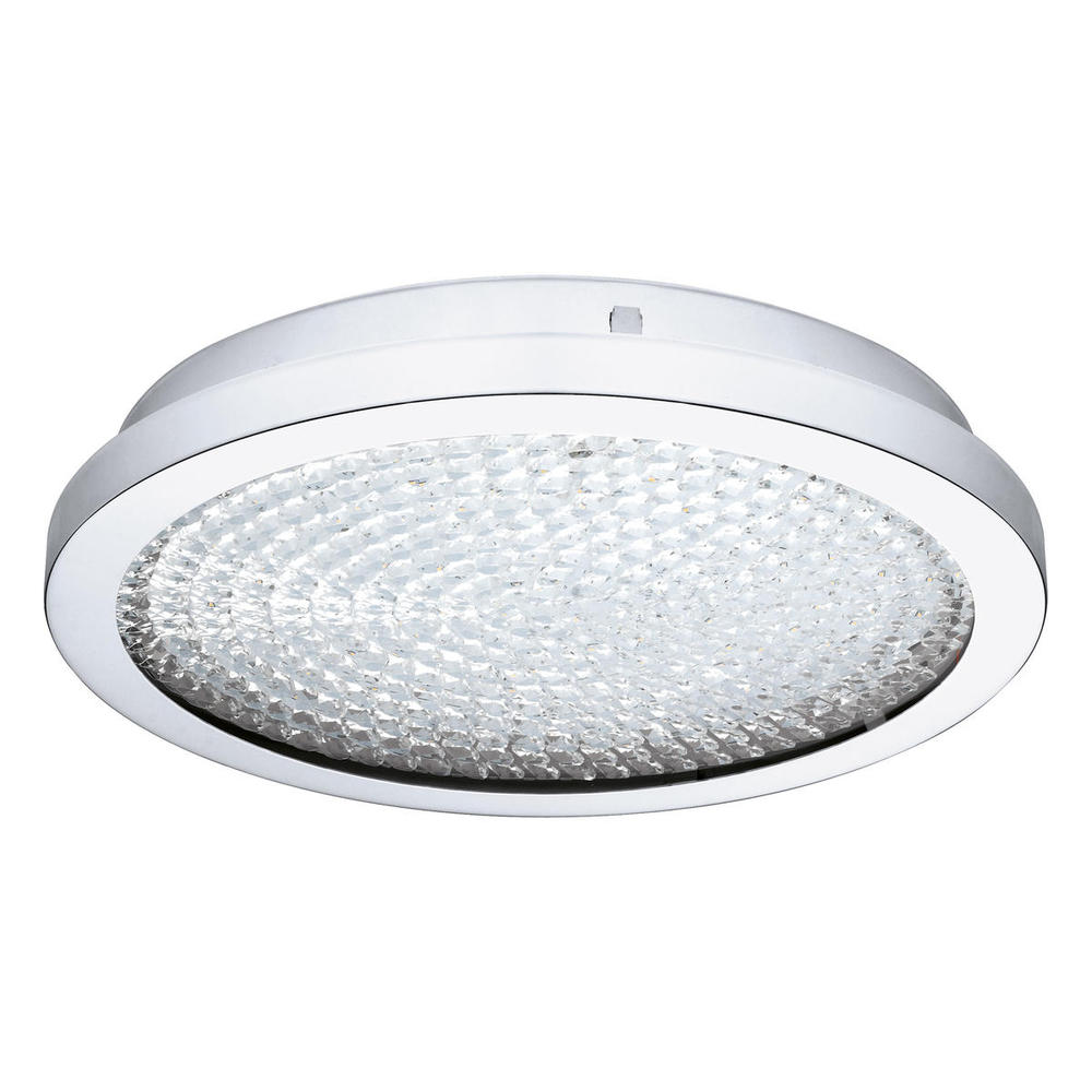 LED Ceiling Light w/ Chrome Finish & Clear Glass Shade w/ Clear Glass Crystal Stones