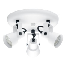 Eglo 203221A - 3 LT Circular Ceiling Track Light w/ White & Black Finish w/ White Adjustable Lamp Heads