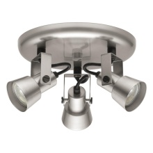 Eglo 203222A - 3 LT Circular Ceiling Track Light w/ Matte Nickel Finish w/ Matte Nickel  Adjustable Lamp Heads