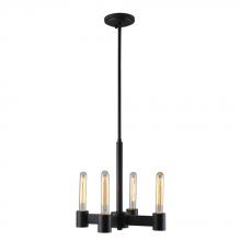 Eglo 204552A - 4x60W chandelier with matte black finish and open bulbs