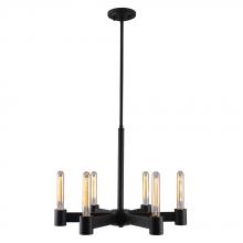 Eglo 204553A - 6x60W chandelier with matte black finish and open bulbs
