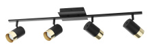 Eglo 204924A - 4 LT Fixed Track Light w/ Black Finish & Black w/ Gold Accent  Adjustable Lamp Heads