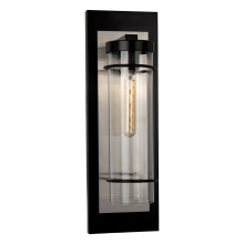 Eglo 206296A - 1 LT Outdoor Wall Light w/ Black & Brushed Nickel Finish w/ Clear Glass Shade