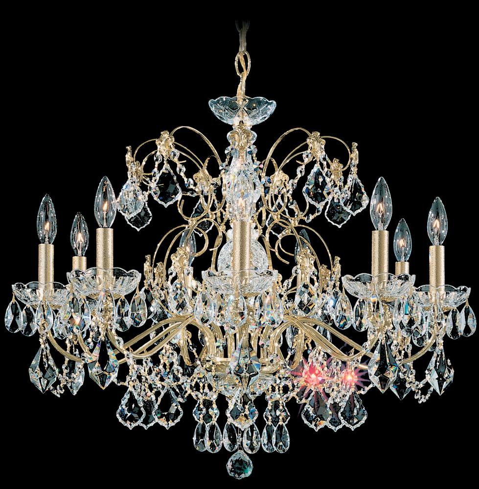 Century 9 Light 120V Chandelier in Polished Silver with Clear Heritage Handcut Crystal