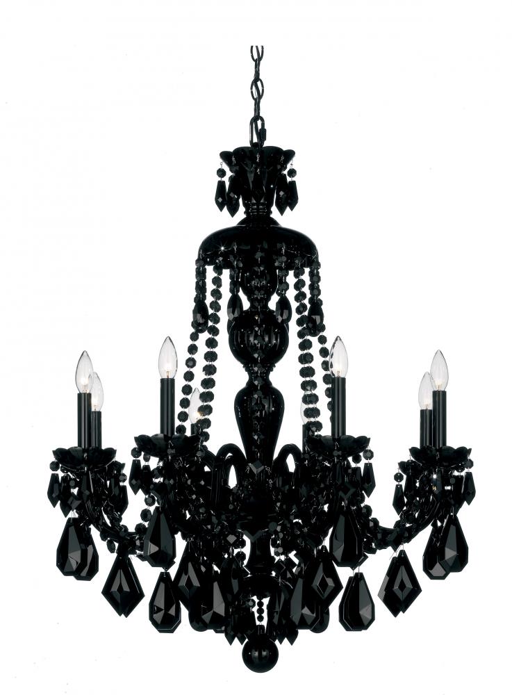 Hamilton 8 Light 120V Chandelier in Polished Silver with Heritage Handcut Crystal