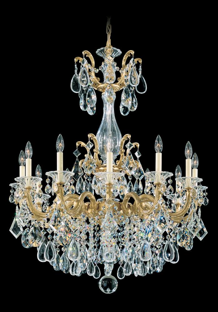 La Scala 12 Light 120V Chandelier in Antique Silver with Clear Crystals from Swarovski