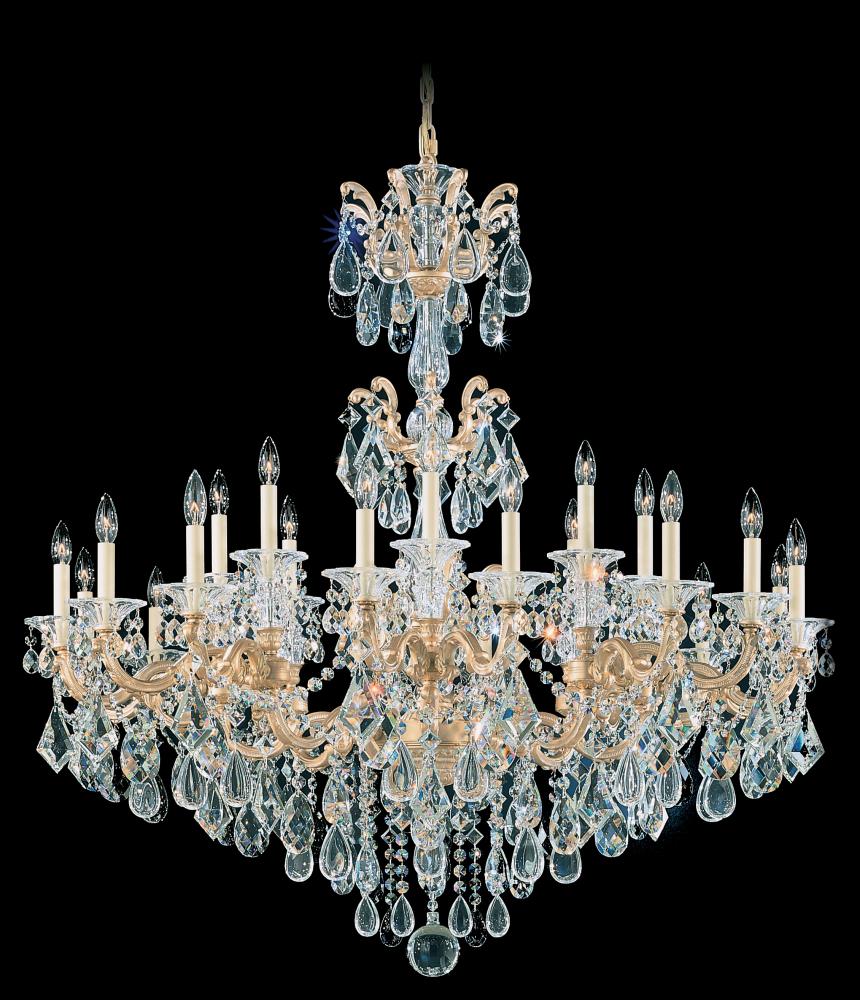 La Scala 24 Light 120V Chandelier in Heirloom Gold with Heritage Handcut Crystal