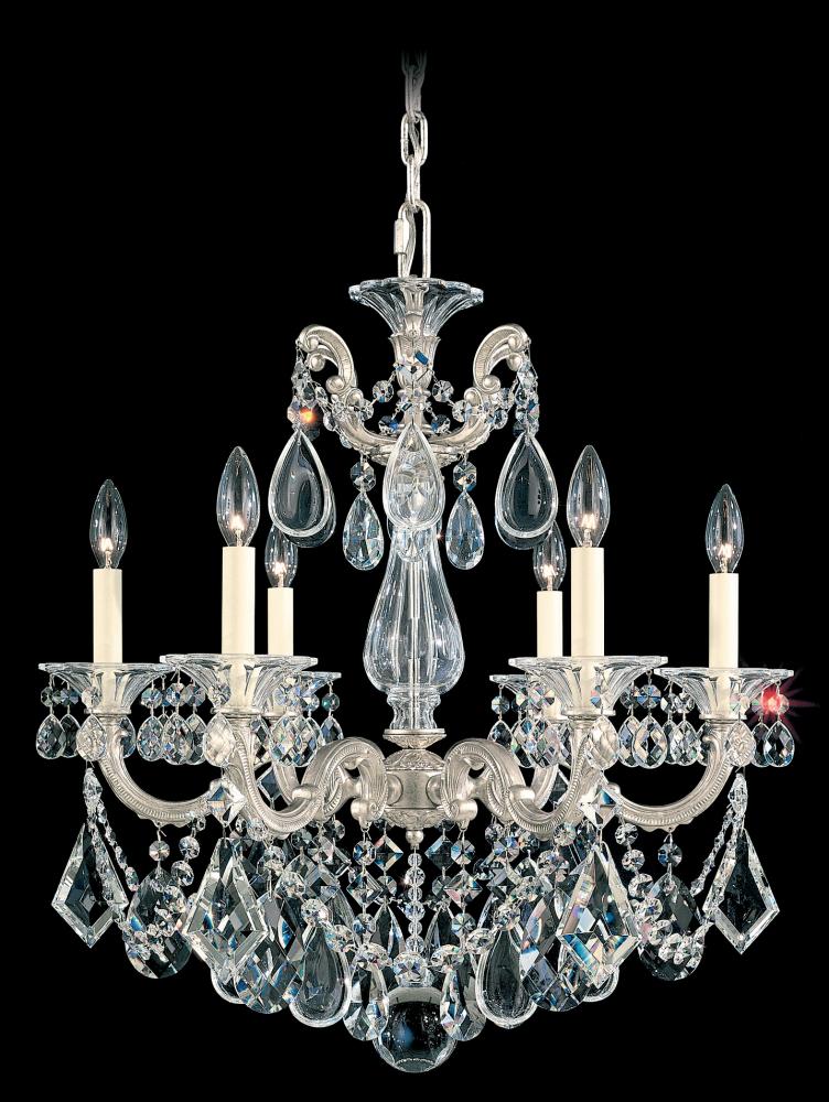 La Scala 6 Light 120V Chandelier in Etruscan Gold with Heritage Handcut Crystal