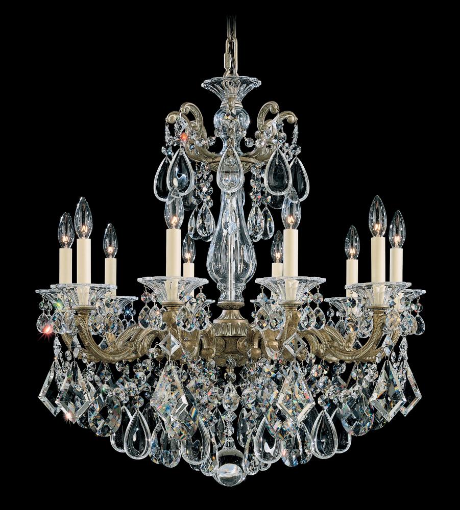 La Scala 10 Light 120V Chandelier in Heirloom Bronze with Radiance Crystal