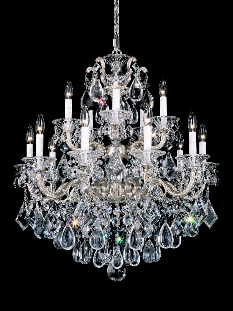 La Scala 15 Light 120V Chandelier in Heirloom Gold with Radiance Crystal