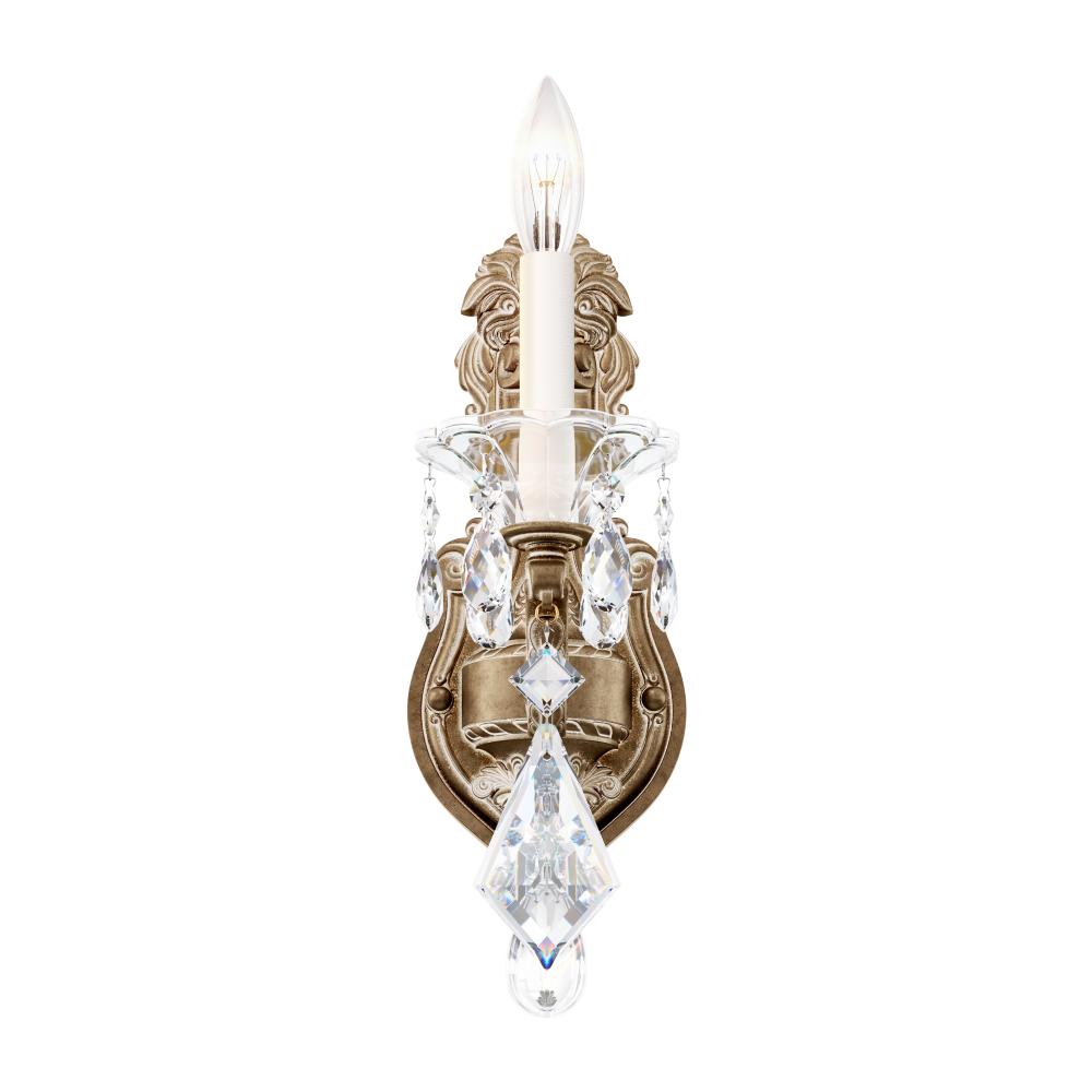 La Scala 1 Light 120V Wall Sconce in Etruscan Gold with Heritage Handcut Crystal