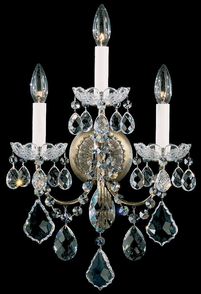 New Orleans 3 Light 120V Wall Sconce in Etruscan Gold with Heritage Handcut Crystal