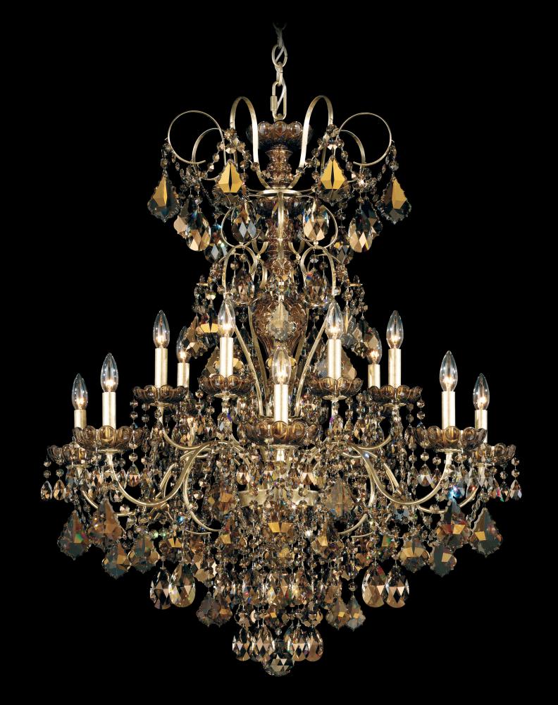 New Orleans 14 Light 120V Chandelier in Etruscan Gold with Heritage Handcut Crystal