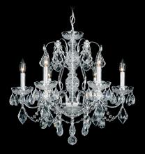 Schonbek 1870 1705-40 - Century 6 Light 120V Chandelier in Polished Silver with Clear Heritage Handcut Crystal