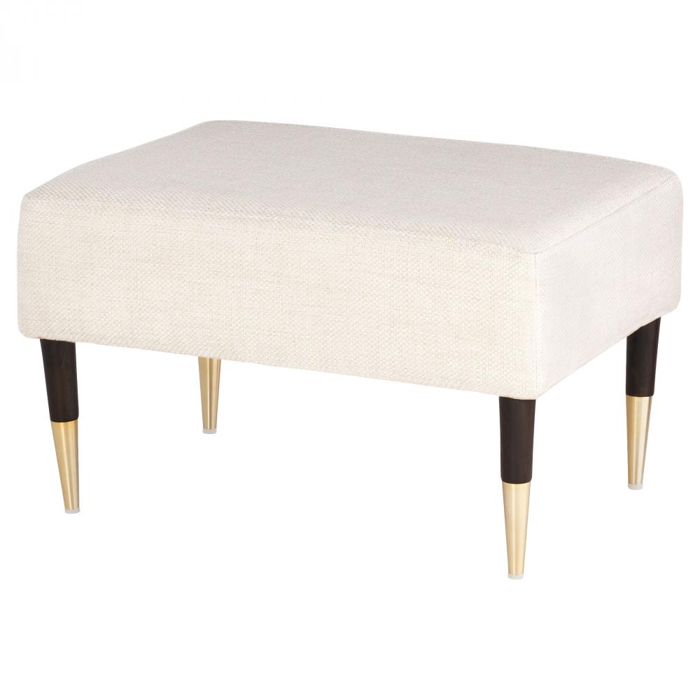 Oscar Ottoman Cream Basket Weave Dark Brown