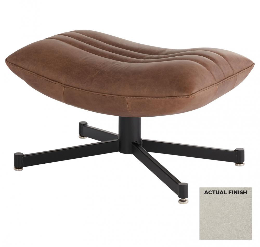 Eduarda Ottoman Taupe Leather