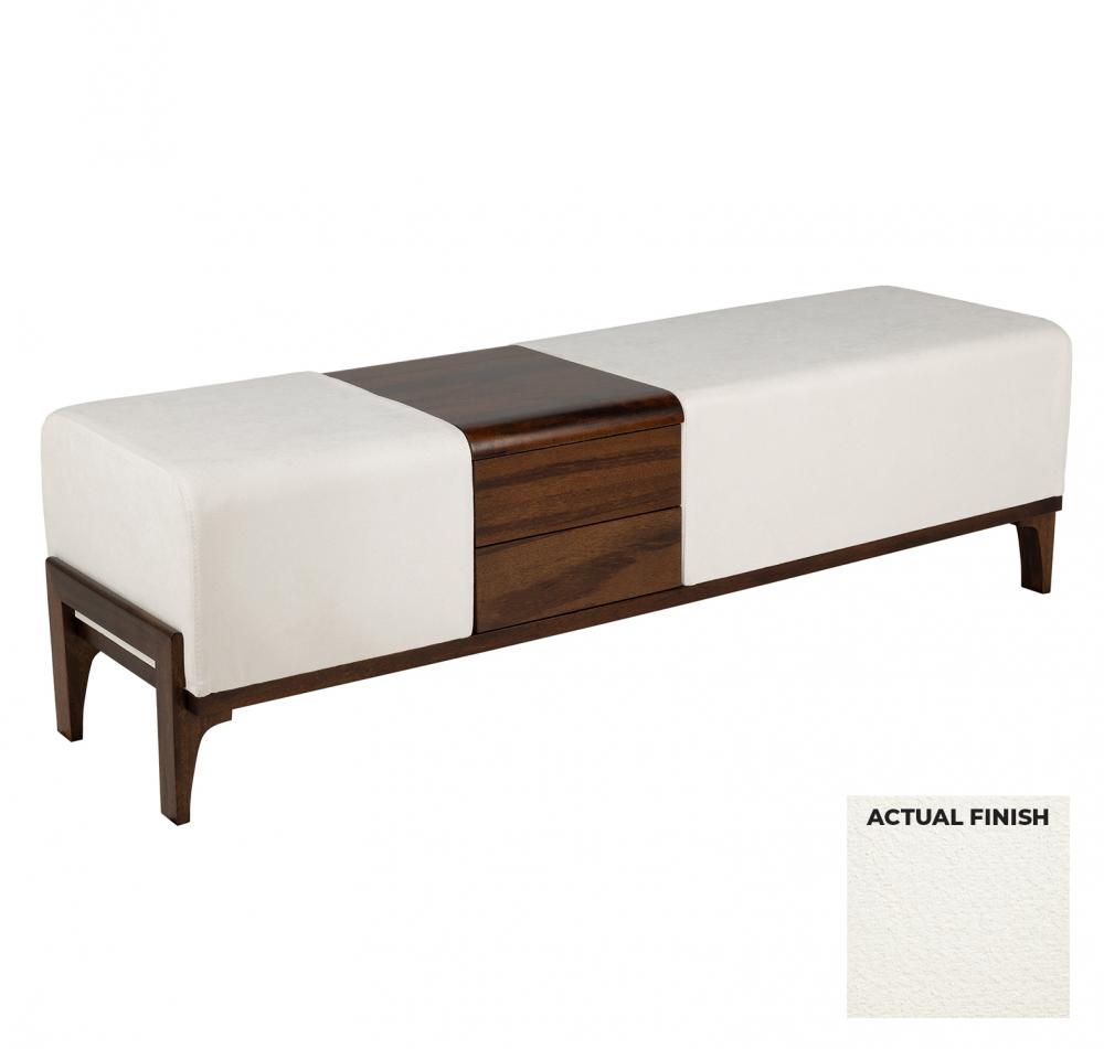 Noah Bench Off-White Boucle
