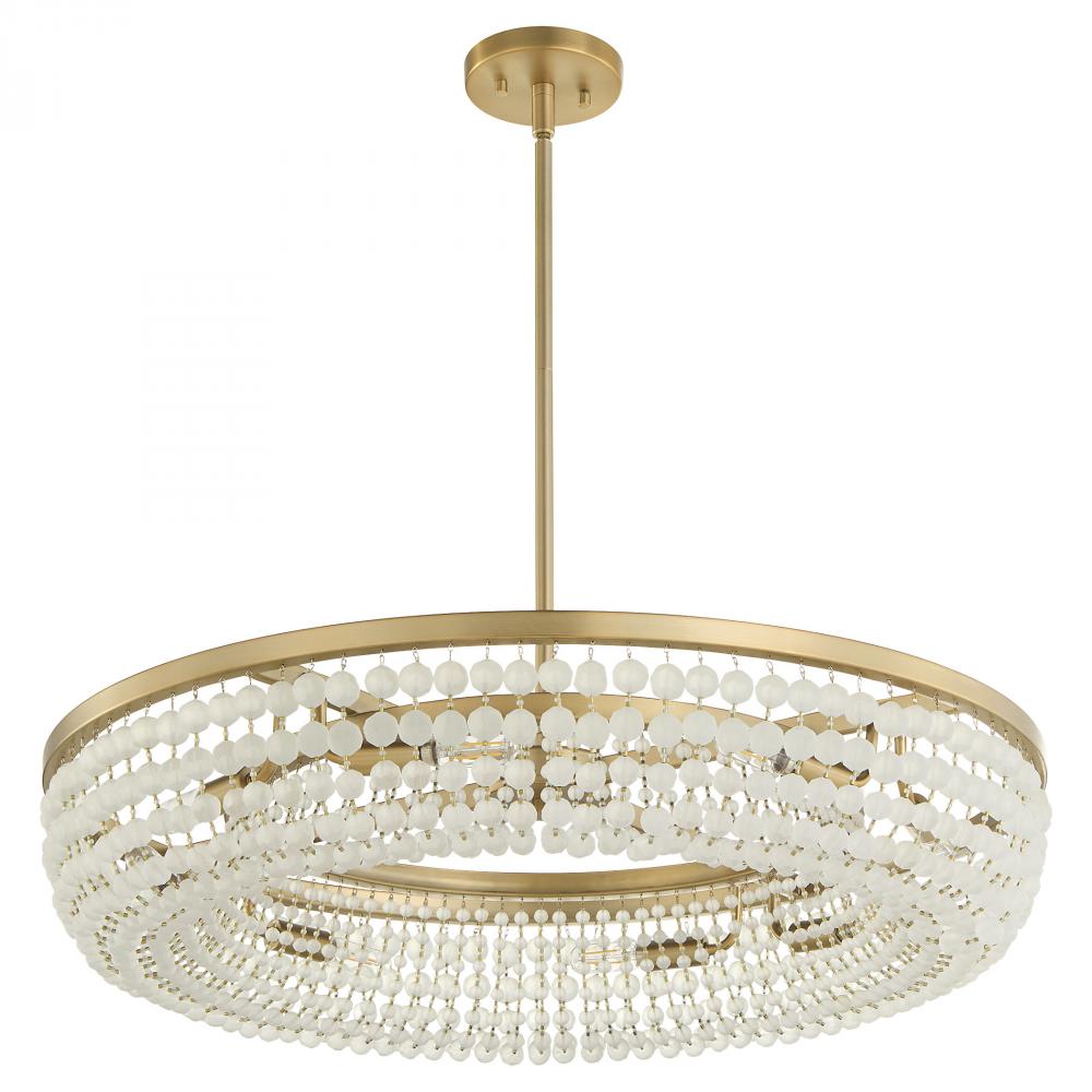 Ophelia 8 Light Pendant Aged Brass