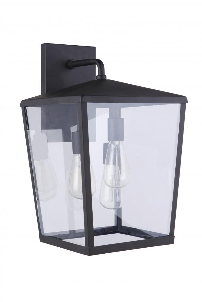 Olsen 3 Light Large Outdoor Wall Lantern in Midnight