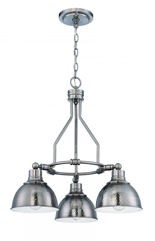 Timarron 3 Light Down Chandelier in Antique Nickel