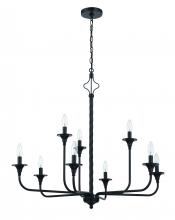 Craftmade 57029-FB - Jolenne 9 Light Two-Tier Chandelier in Flat Black