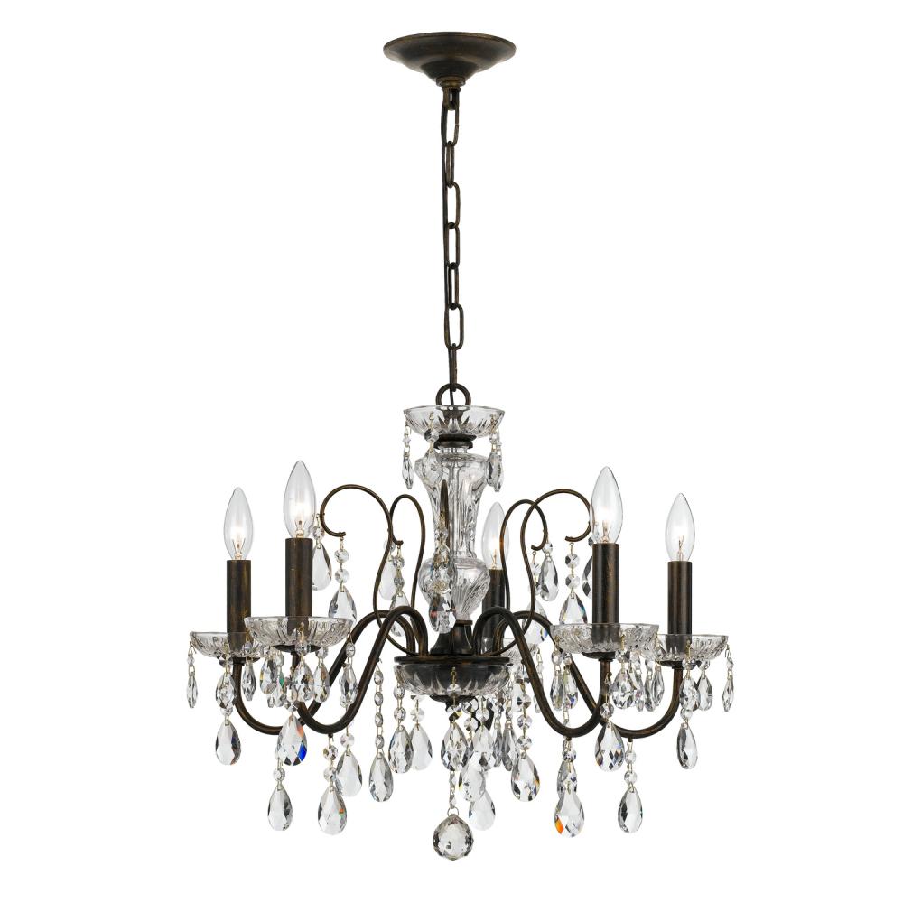 Butler 5 Light Swarovski Strass Crystal English Bronze Chandelier