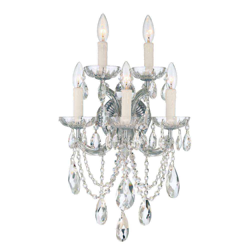 Maria Theresa 5 Light Spectra Crystal Polished Chrome Sconce