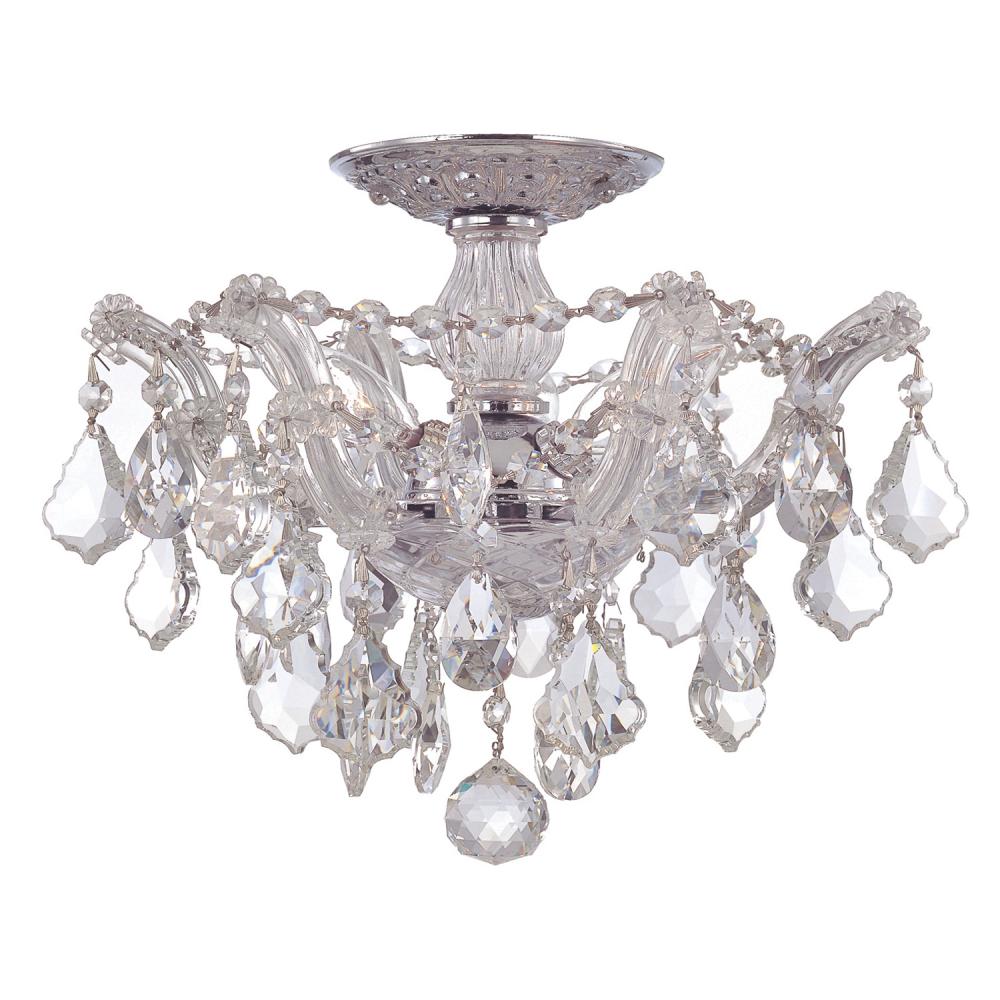 Maria Theresa 3 Light Spectra Crystal Polished Chrome Semi Flush Mount