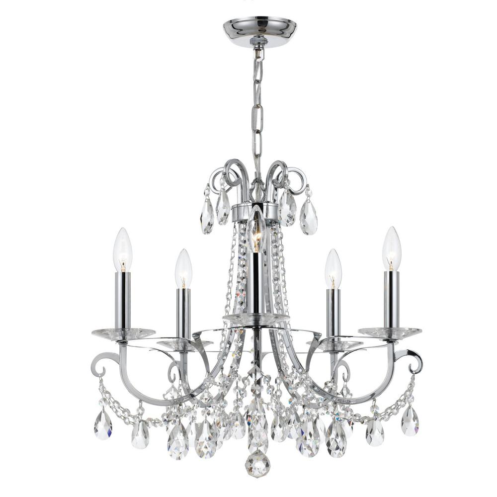 Othello 5 Light Swarovski Strass Crystal Polished Chrome Chandelier