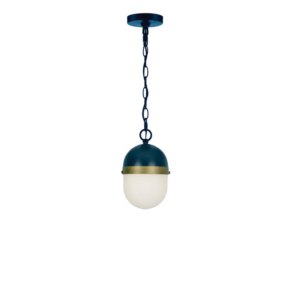 Brian Patrick Flynn Capsule 3 Light Matte Black + Textured Gold Outdoor Pendant