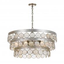 Crystorama 6006-SA - Coco 6 Light Antique Silver Chandelier