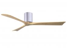  IR3H-BN-LM-60 - Irene-3H three-blade flush mount paddle fan in Brushed Nickel finish with 60” Light Maple tone b