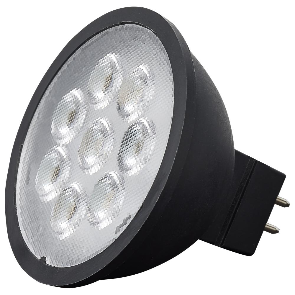 6.5 Watt MR16 LED; Black Finish; 5000K; GU5.3 Base; 500 Lumens; 12 Volt