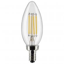 Satco Products Inc. S21822 - 4 Watt B11 LED; Clear; Candelabra Base; 5000K; 350 Lumens; 120 Volt; 2-Pack