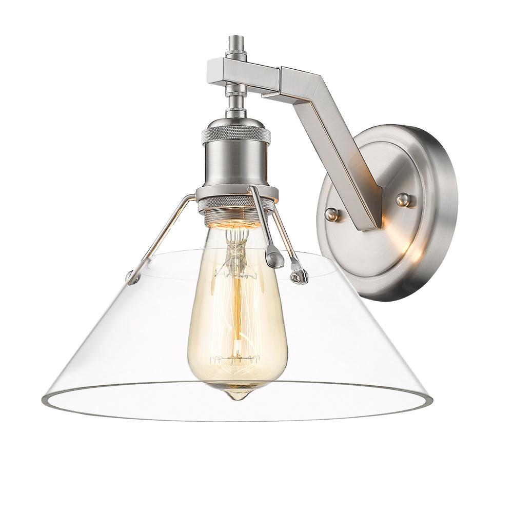 Orwell 1-Light Wall Sconce in Pewter with Clear Glass