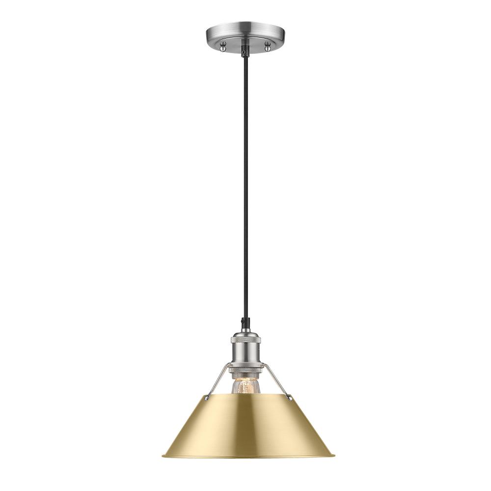 Orwell 10" Wide Medium Pendant in Pewter with Brushed Champagne Bronze