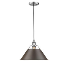 Golden 3306-L PW-RBZ - Orwell 14" Wide Large Pendant in Pewter with Rubbed Bronze