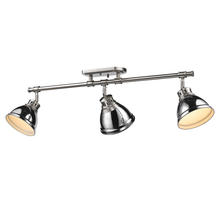 Golden 3602-3SF PW-CH - Duncan 3-Light Semi-Flush - Track Light in Pewter with Chrome