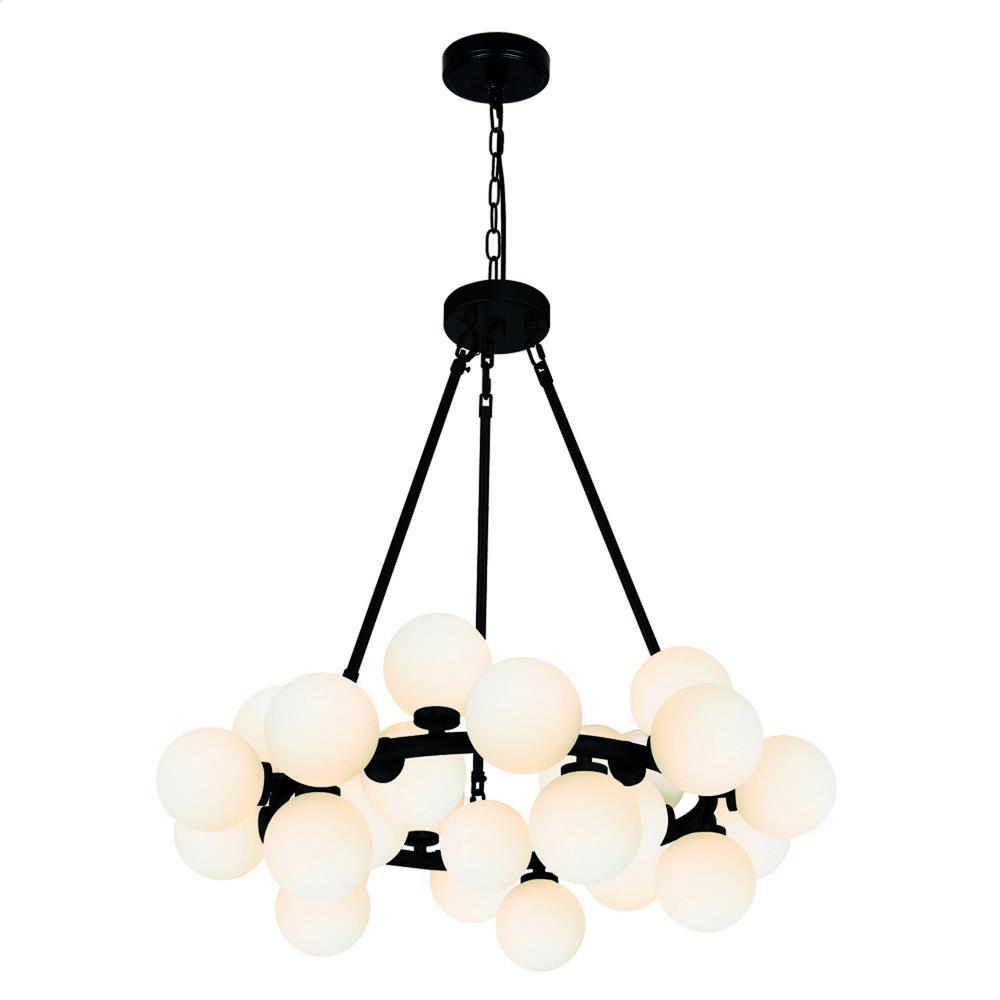 Arya 25 Light Chandelier With Black Finish