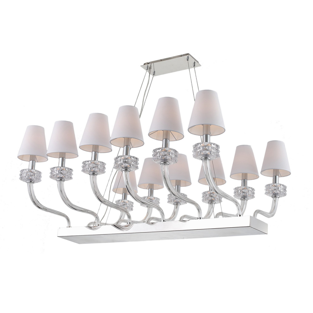 12-Light 48" Linear Armed Chandelier