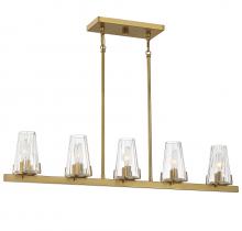 Lighting One US V6-L1-2321-5-322 - Dimond 5-Light Linear Chandelier in Warm Brass