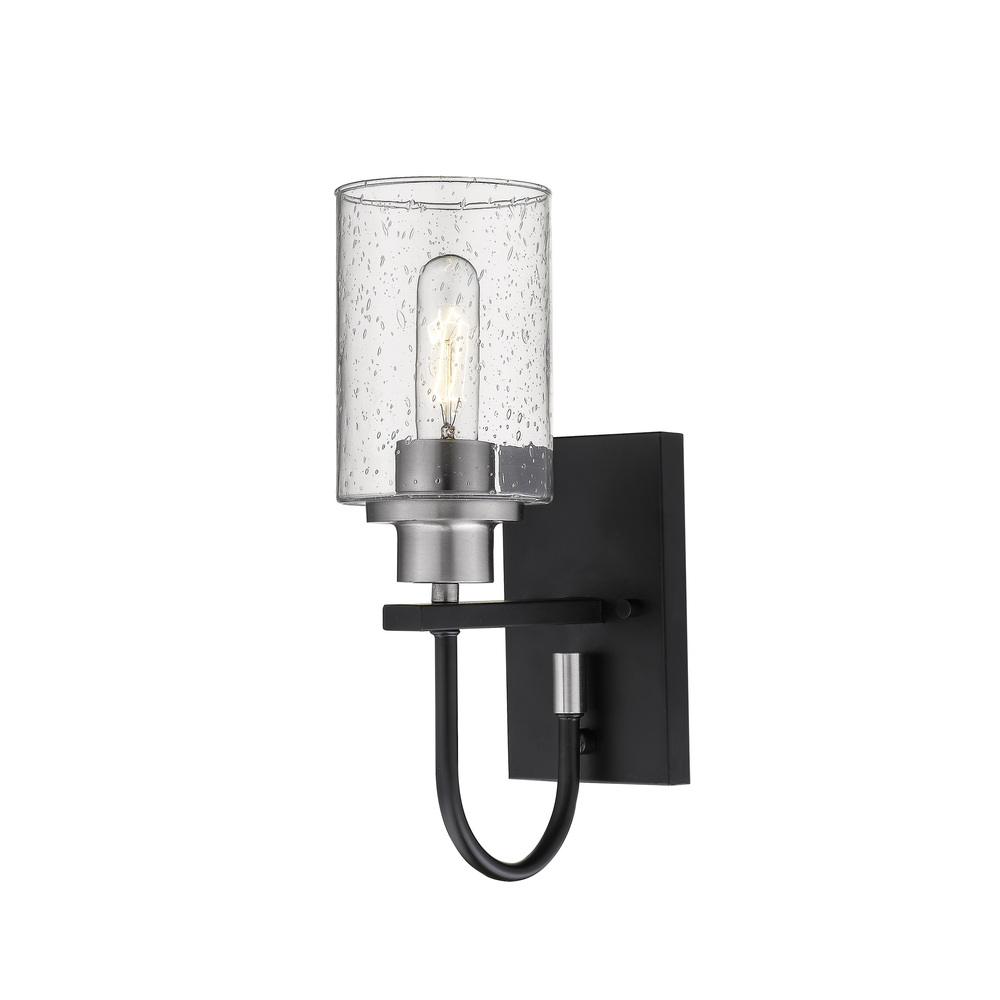 Clifton 1-Light Wall Sconce Matte Black/Brushed Nickel