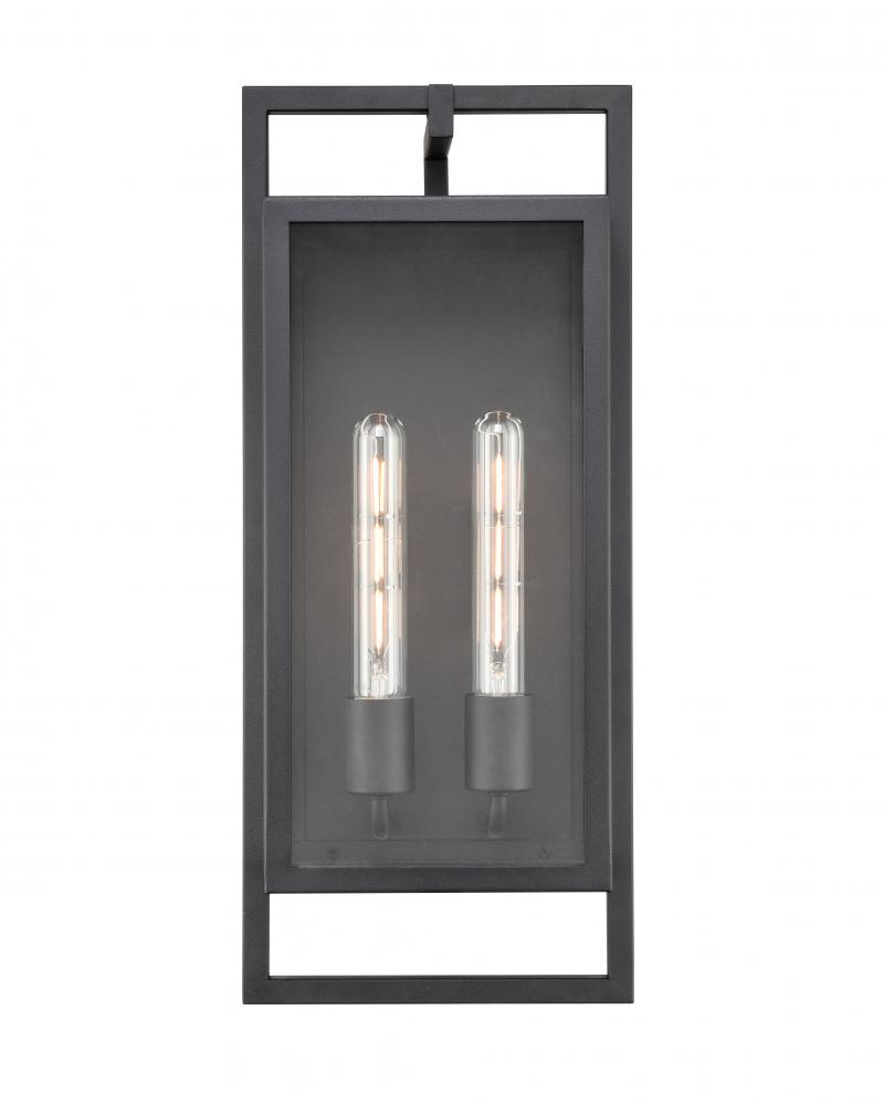 Agatha 2-Light Outdoor Wall Sconce Textured Black