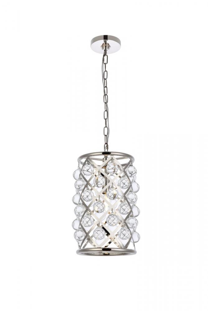 Madison 1 light polished Nickel Pendant Clear Royal Cut Crystal